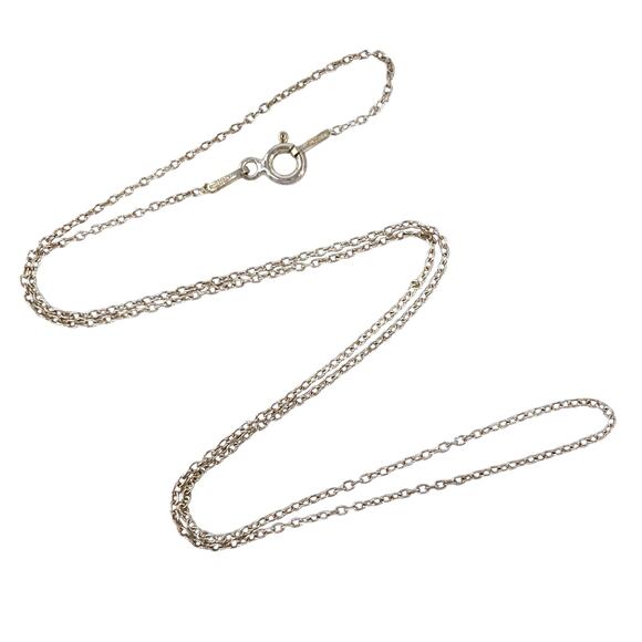 Vintage Italy Sterling Silver 925 Cable Link Chain Necklace 16.5" - Picture 1 of 3